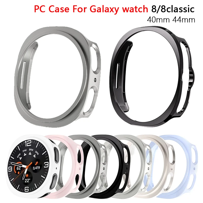 삼성 갤럭시 워치 8 40mm 44mm 46mm용 PC 케이스, 커버, 속이 빈 보호 범퍼, 전체 클래식 액세서리