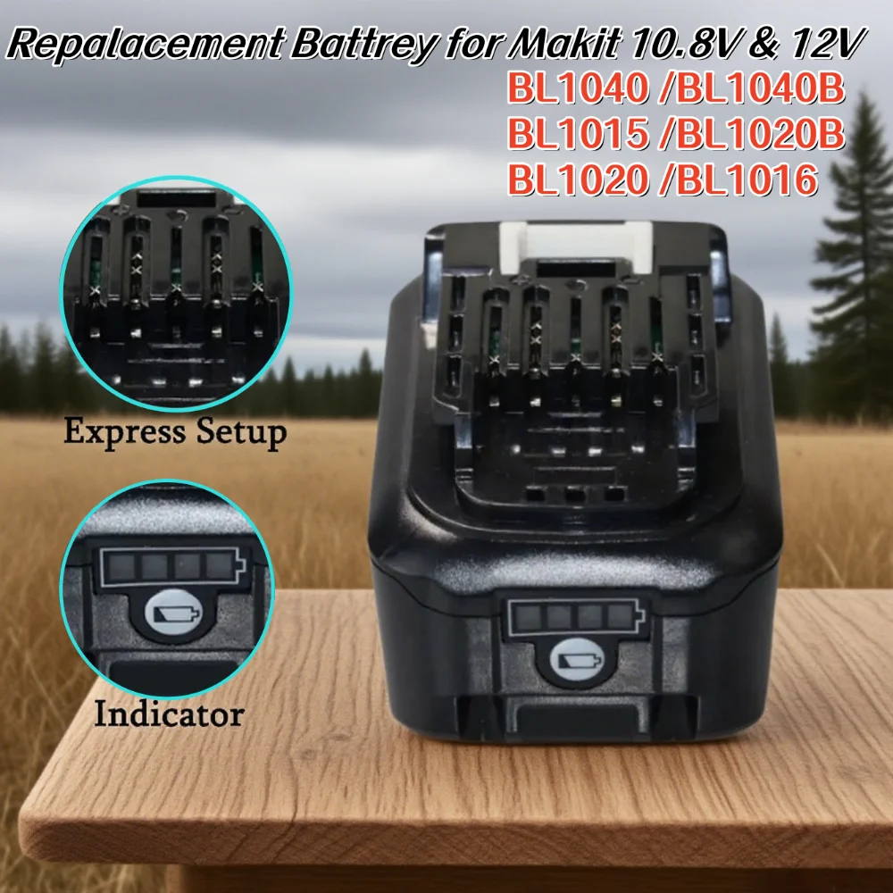 

12V Lithium Rechargeable Battery Replacement For Makita BL1021B BL1020 BL1016 BL1015 BL104 DF331D Power Tools Batteries