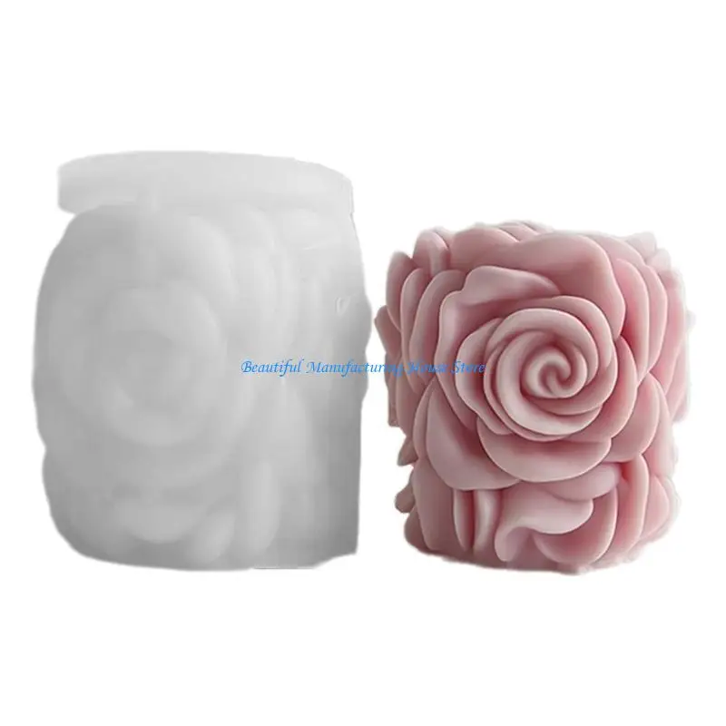

E56A Embossed Mold Rose Pillar Silicone Mold Gypsum Ornament Mold