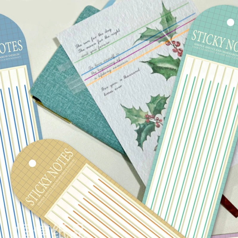 160Pcs Transparent Thin Strip Underlined PET Index Sticker Bookmark Index Tab Notebook Reading Highlight Stickers Sticky Notes