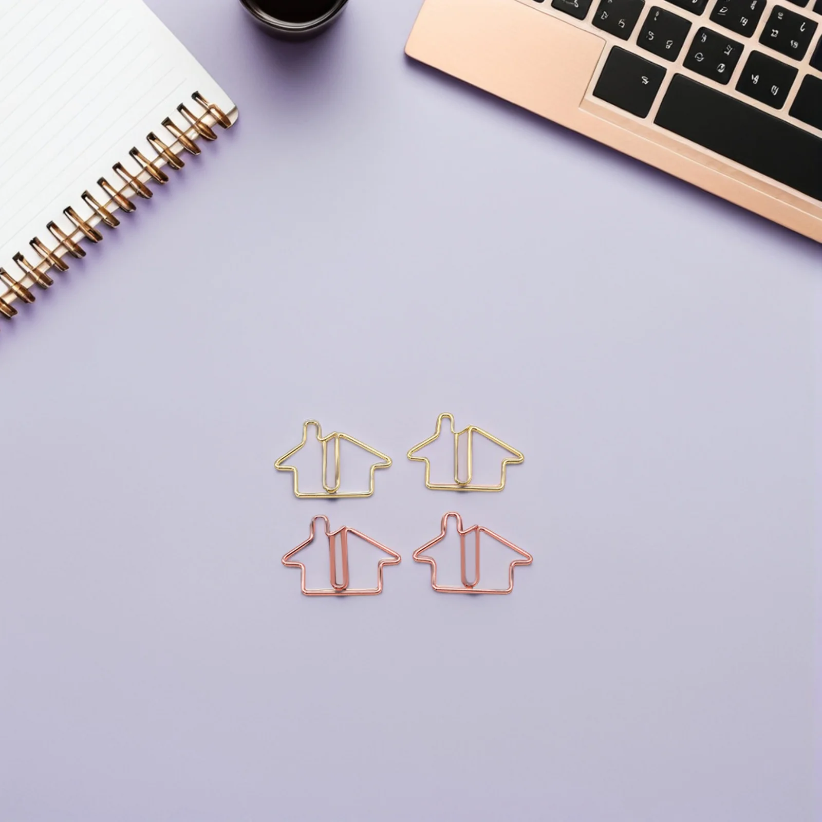 60 قطعة من مشابك الورق المعدنية الإبداعية للمكتب والديكور المنزلي وتنظيم مقاطع الذهب مجموعة مشابك القرطاسية