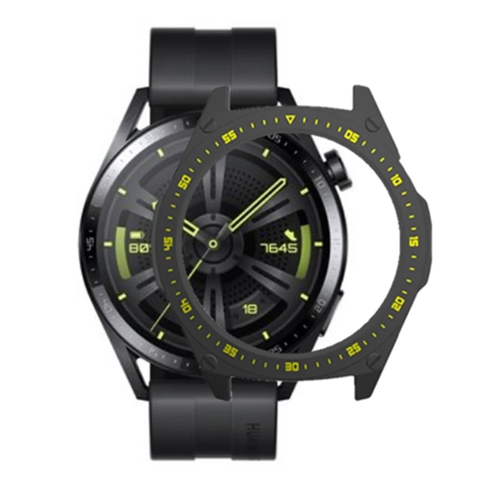 حافظة واقية جوفاء لساعة هواوي ، غطاء جهاز كمبيوتر دائم ، حافظة فائقة الخفة مع إطار لون مقياس ، GT3 46 مللي متر