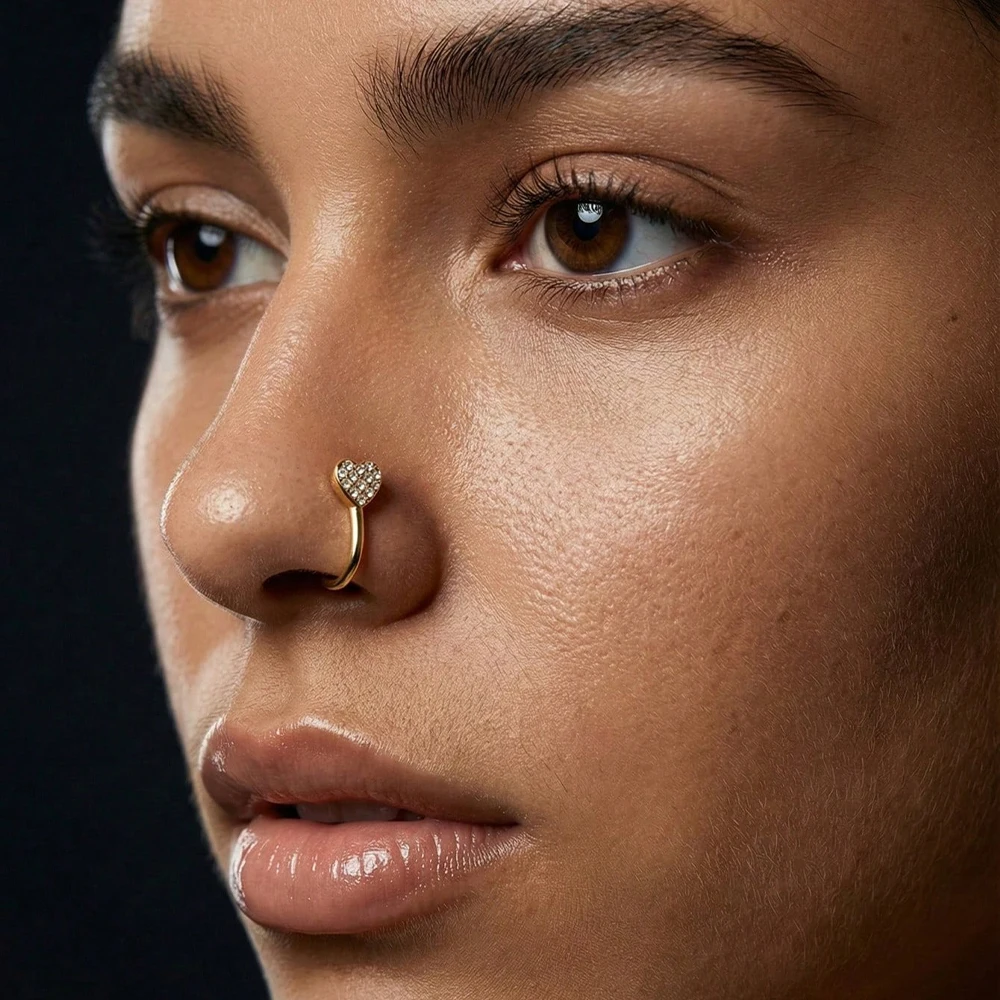 1pc U-Shaped Nose Hoop Without - đánh giá và giá Body Jewelry Gold Plated