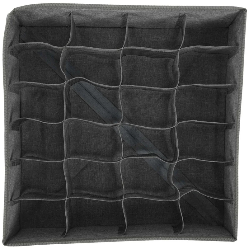 ABWR-2 Pak kloset kaus kaki Organizer laci pembagi, 24 sel dilipat lemari kabinet pengatur kotak penyimpanan pakaian dalam untuk Stor