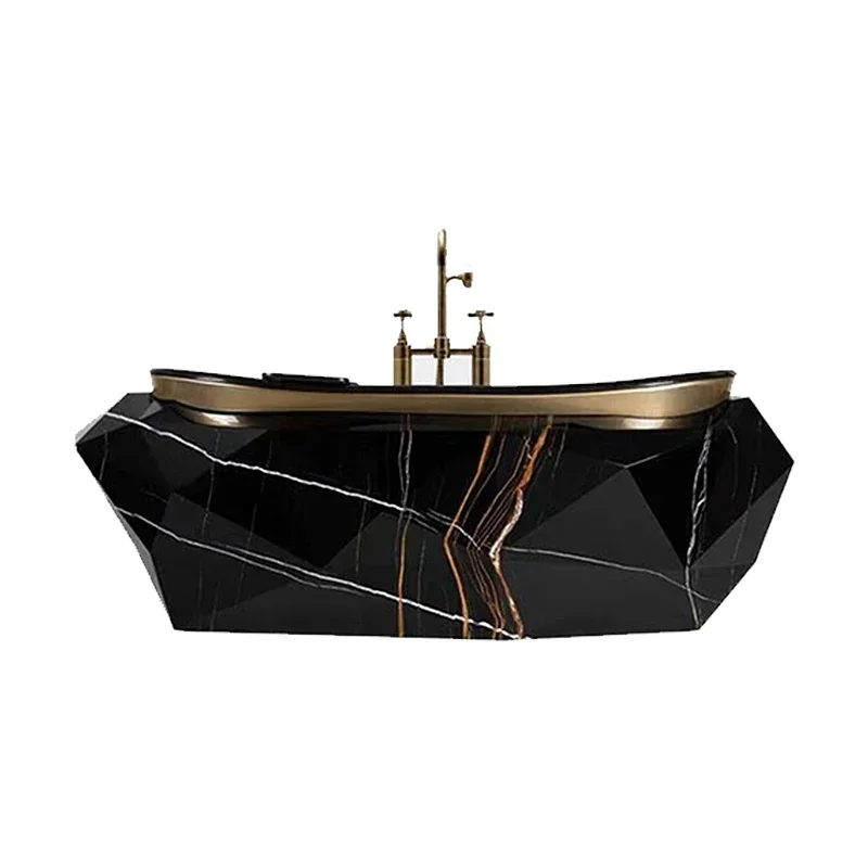 Stainless Steel Diamond Bathtub Villa Hotel Household Bathroom Light Luxury Independent Bathroom Cylinder