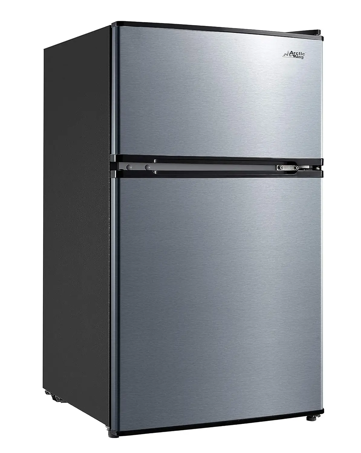 3.2 Cu Ft Two Door Mini Fridge with Freezer, Stainless Steel, Customized
