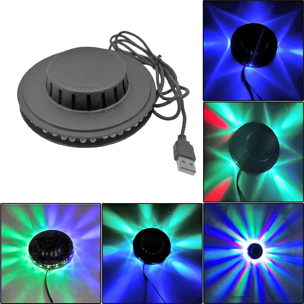 5W USB RGB Sound Light Activated Rotating Disco LED Ball Party Stage Par Lights Activated Lamp LED Disco Sound Strobe Lamp