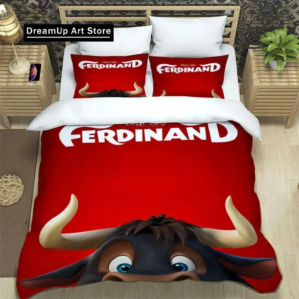

3D Print Fashion Cartoon Ferdinand Bedding Set Boys Girls Twin Queen King Size Duvet Cover Pillowcase Bed boys Adult Bedroom