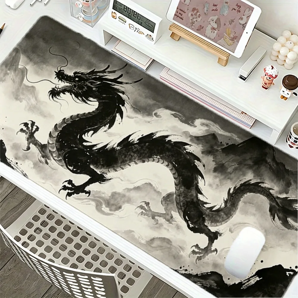 Mysterious Chinese Dragon Ink-Wash Art Mouse Pad - Suitable for Both Men and Women - Fantasy Scene Style Gift mouse pad