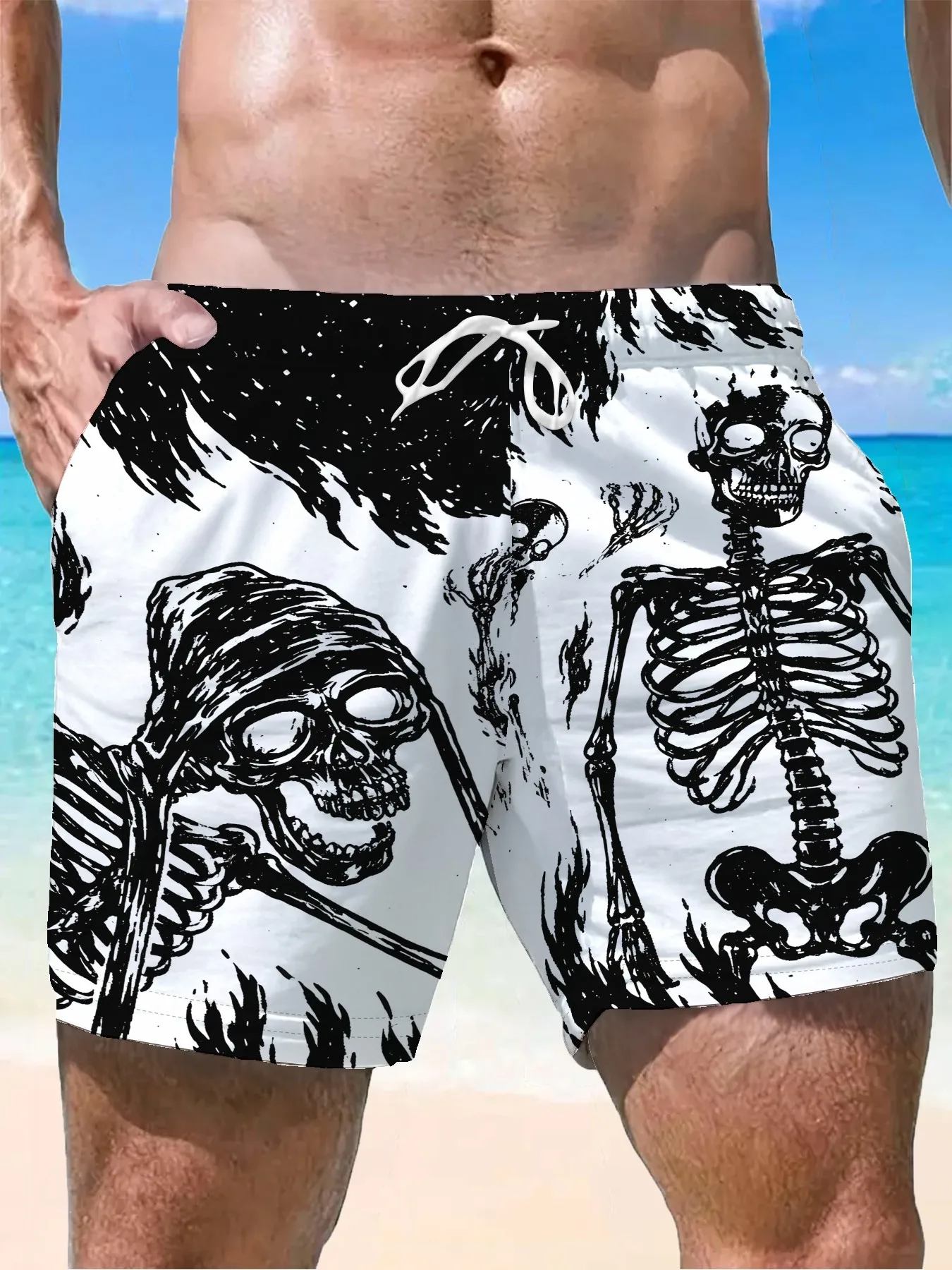 Men'S 3D Print Casual Shorts, Comfortable for Outdoor Sports, Regular Fit, Trendy Design