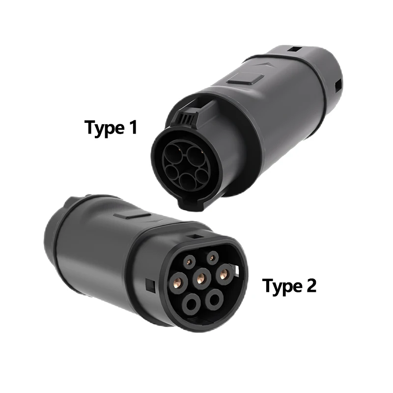 Type 1 To Type 2 AC Electric Vehicles Charging Adapter IP55 Universal Adapter For EV Car Charger Connector
