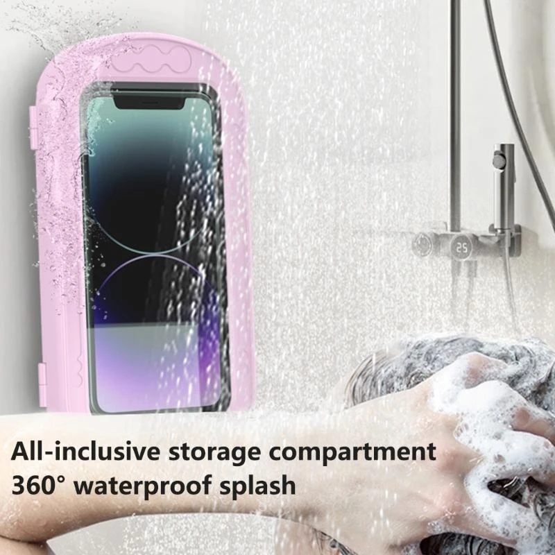 벽 마운트 샤워 전화 홀더 개폐식 목욕 전화 홀더 주방 전화 스탠드