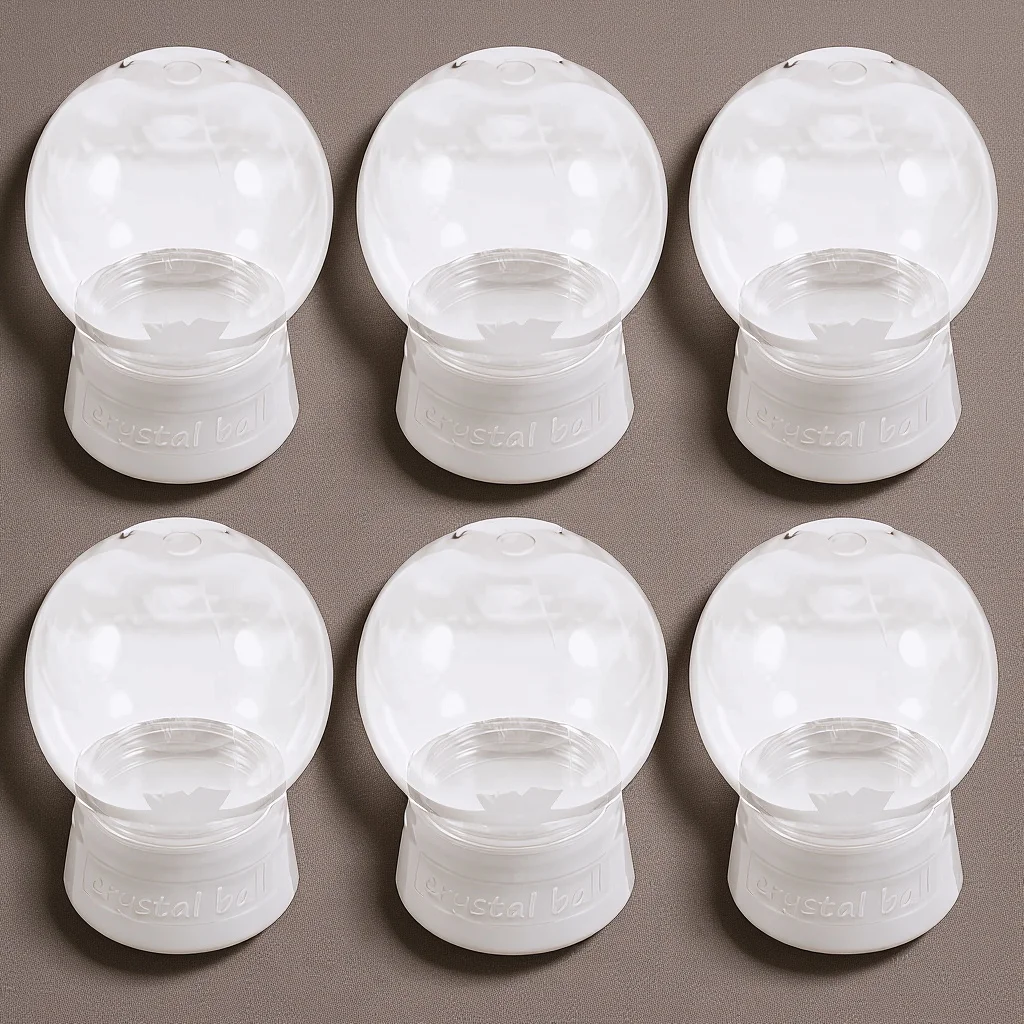 

6Pcs Empty Clear Plastic Snow Globe Water Globe Screw Off Cap DIY Christmas Craft Display Display Case for Craft