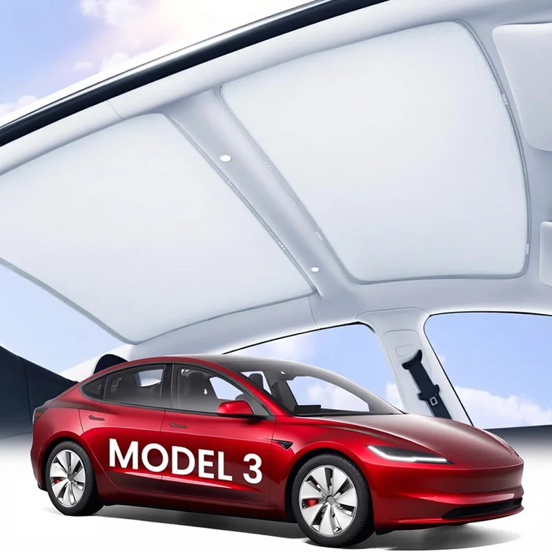 

2 шт., солнцезащитный козырек, складной, теплоизоляционный, с защитой от провисания, совместим с Tesla Model 3 2017-2023, накидка на стеклянную крышу