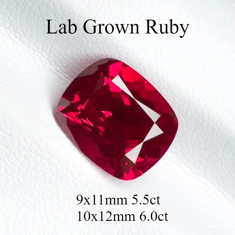 

Lab Grown Ruby Rectangular Cushion Cut Pigeon Blood Red Top Quality Gemstone For Jewelry Making with AGL Certificate