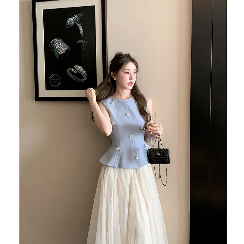 

Женский топ Fene Miu Sle с пайетками и вырезом на талии, приталенный, с круглым вырезом, для повседневной носки, премиум-класса