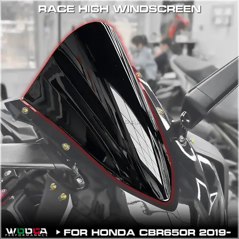 # WOOGA CBR650R 혼다 CBR650R 2019-2024 스포츠 투어링 윈드 실드 더블 버블 디플렉터 시리즈 CBR 650R 용 레이스 하이 윈드 스크린