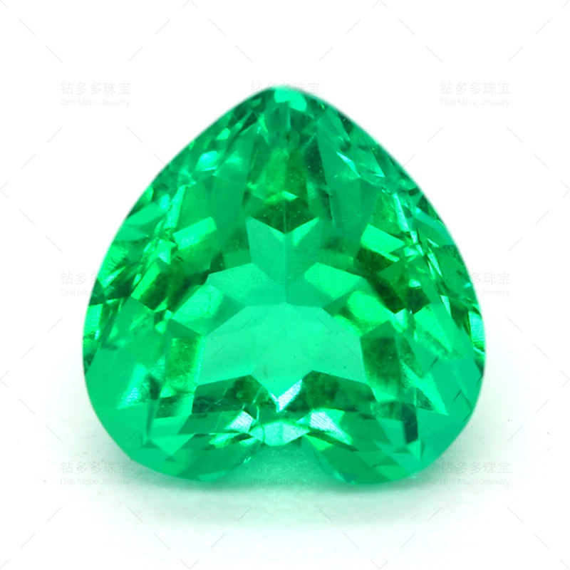 Lab-grown Colombia Emerald Heart-Shaped Green Top Gemstone For DIy Jewelry Making Materials Optional AGL Certificate