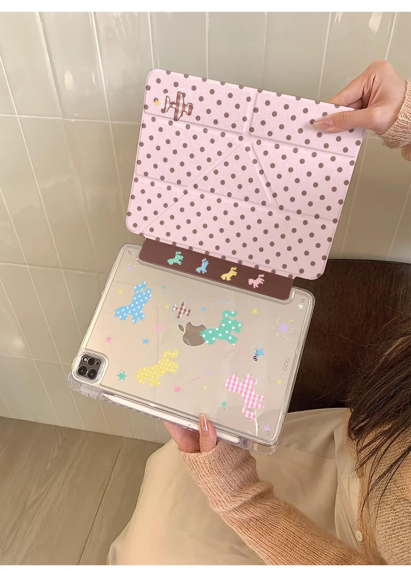 

Красочный чехол с рисунком пони и отсеком для стилуса для iPhone iPad Mini 4 5 6 7 iPad 5 6 7 8 9 10 Air 1 2 3 4 5 6 7 M2 M3 A16 Pro M4 M5