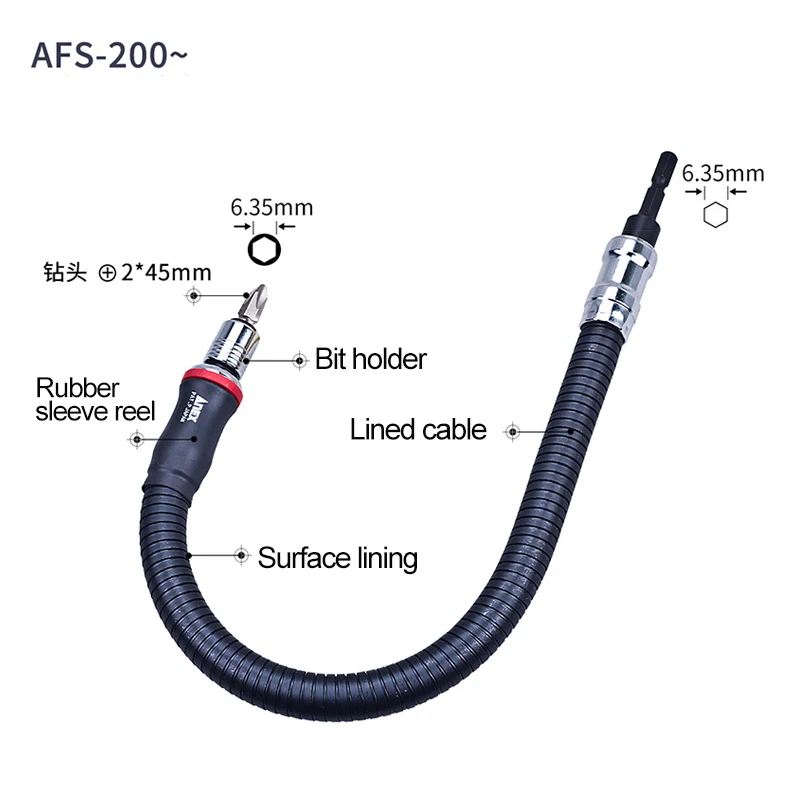 ANEX Flexible Shaft for Electric Screwdrivers Drill Attachment Drill Bit Extension Bendable Flexible Extension Super Bit AFS-200