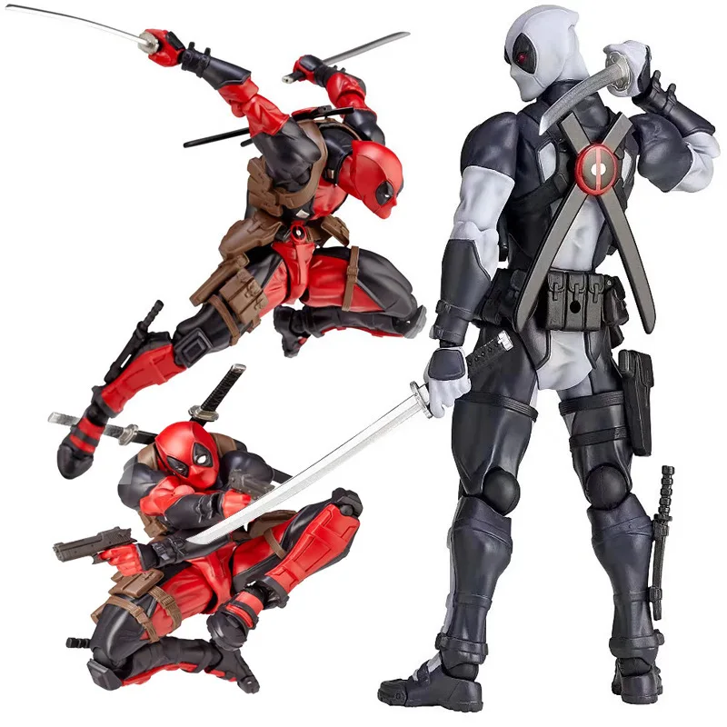 

Marvel X-Men Yamaguchi Deadpool Action Figure Toys Model Variant Movable Joint Dead Pool Statue With Weapons Accessories Gift