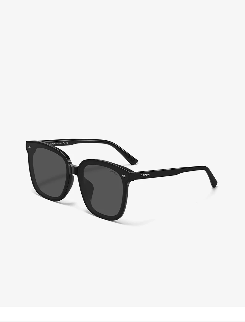 CAPONI Polarisierte Männer Sonnenbrille Outdoor Fahren Einteilige Linsen Quadratische Sonnenbrille Anti Glare UV400 Schützen Schwarz Schatten CP35709 – Detail 25