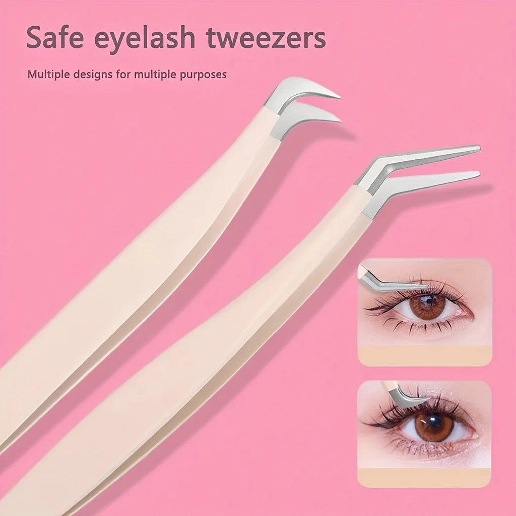 1 Set of False Eyelashes, Eyelash Curler Set, Special Tweezers for Eyelash Extensions, Gradient Gold Feather Tweezers, Anti-Allergy, Safe and Easy-To-Use Beauty Tools, Eyelash Extension Tools, Makeup Essentials, Practical Gadgets