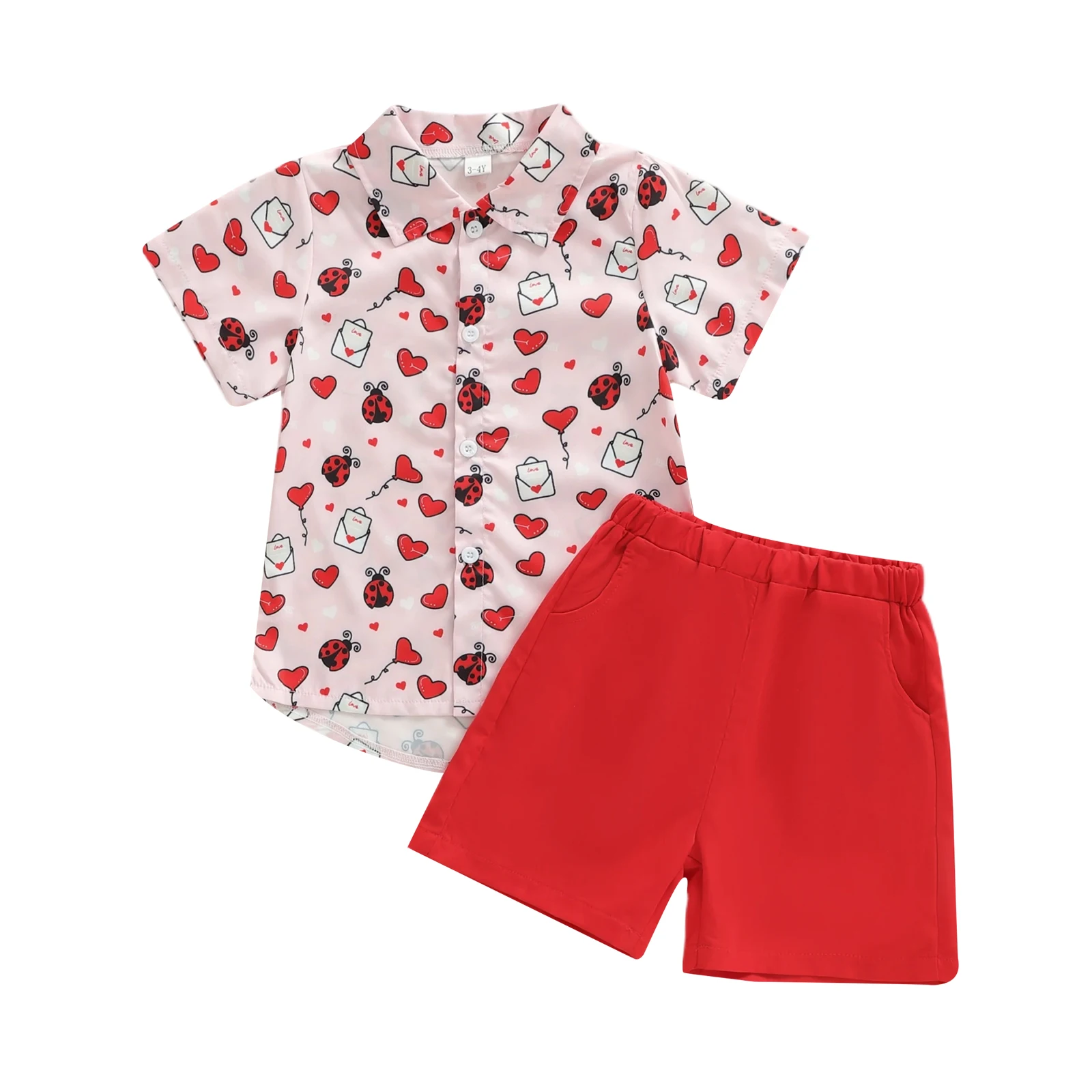 3 قطع من ملابس عيد الحب للفتيات الصغيرات بأكمام طويلة وسروال رومبير مطبوع عليه حب مجموعة عصابة رأس ملابس للأطفال الصغار لعيد الحب