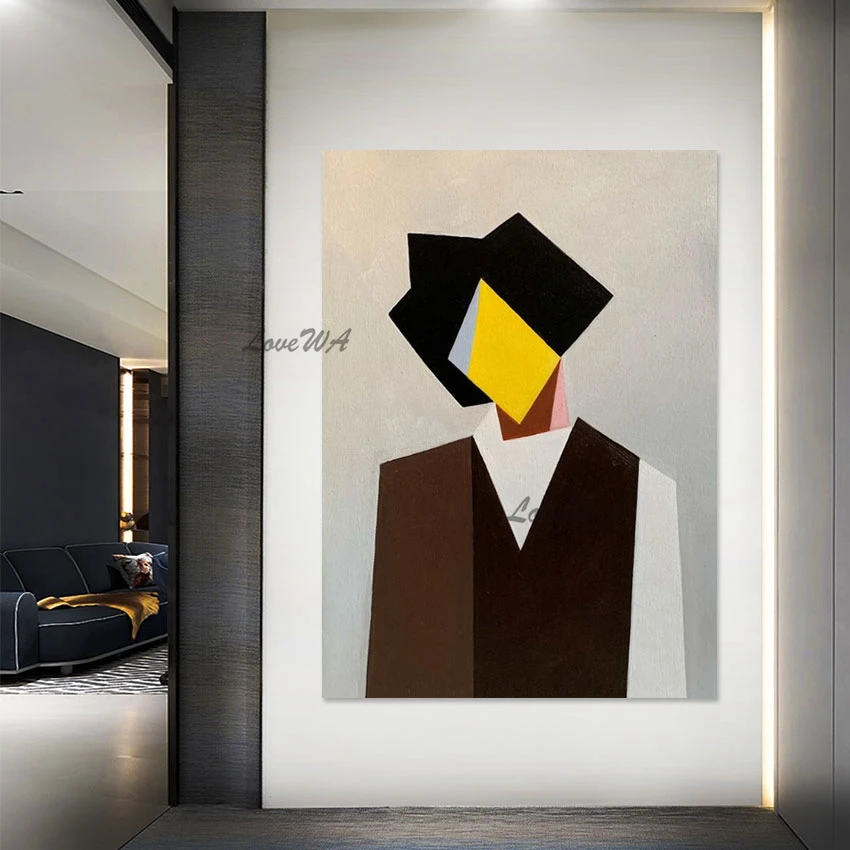 

Modern Figure Artistic Impressions Paintings Simple Style Abstract Canvas Handmade Picture Frameless Artwork Outdoor Wall Decor