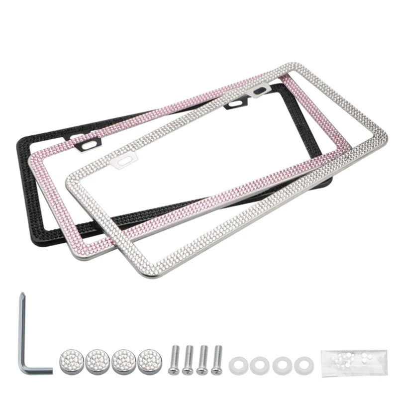 Car license plate frame cover frame 31 * 16cm shiny crystal license plate frame women's rhinestone car accessories