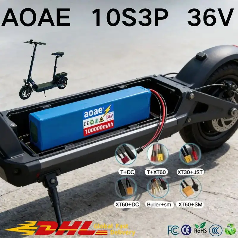 For Electric Kick Scooter Replace Battery Pack 36V 100A High Capacity Rechargeable Lithium Lon Battery