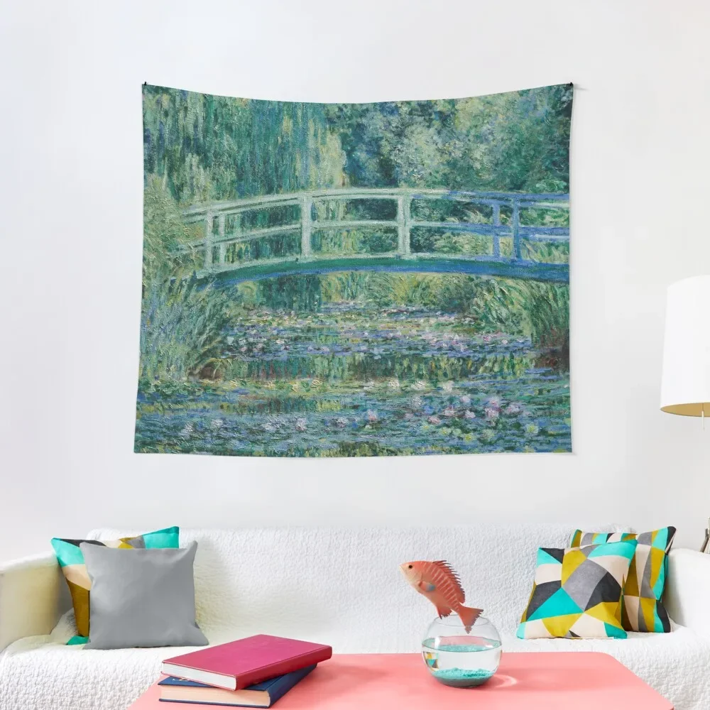 Claude Monet - Water Lilies and Japanese Bridge Tapestry Bedroom Decoration For Bedroom Tapestry