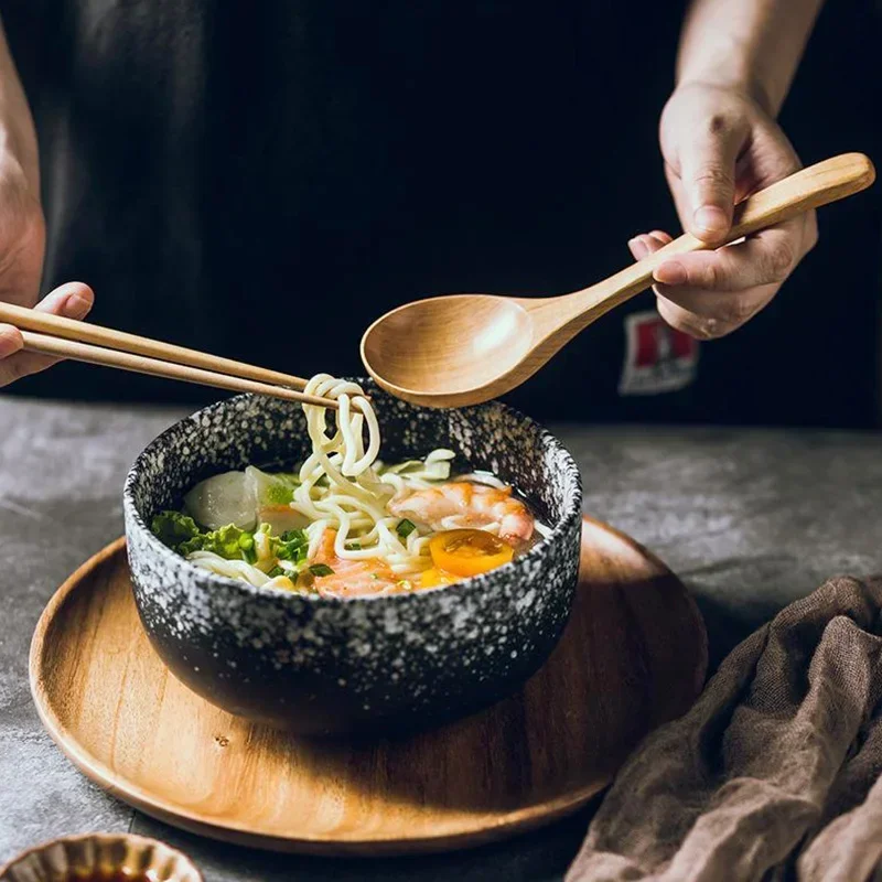 Wooden Spoon Cute Bamboo Kid Children Milk Honey Soup Coffee Spoon Solid Wood Tableware Kitchen Cooking Utensil Accessories Sets