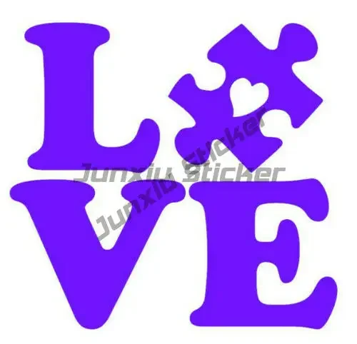 Love Autism Awareness Emblem Color Puzzle Creative PVC Sticker for Decorate Motorcycle Van Wall Room Bicycle Decal Accessories view 5