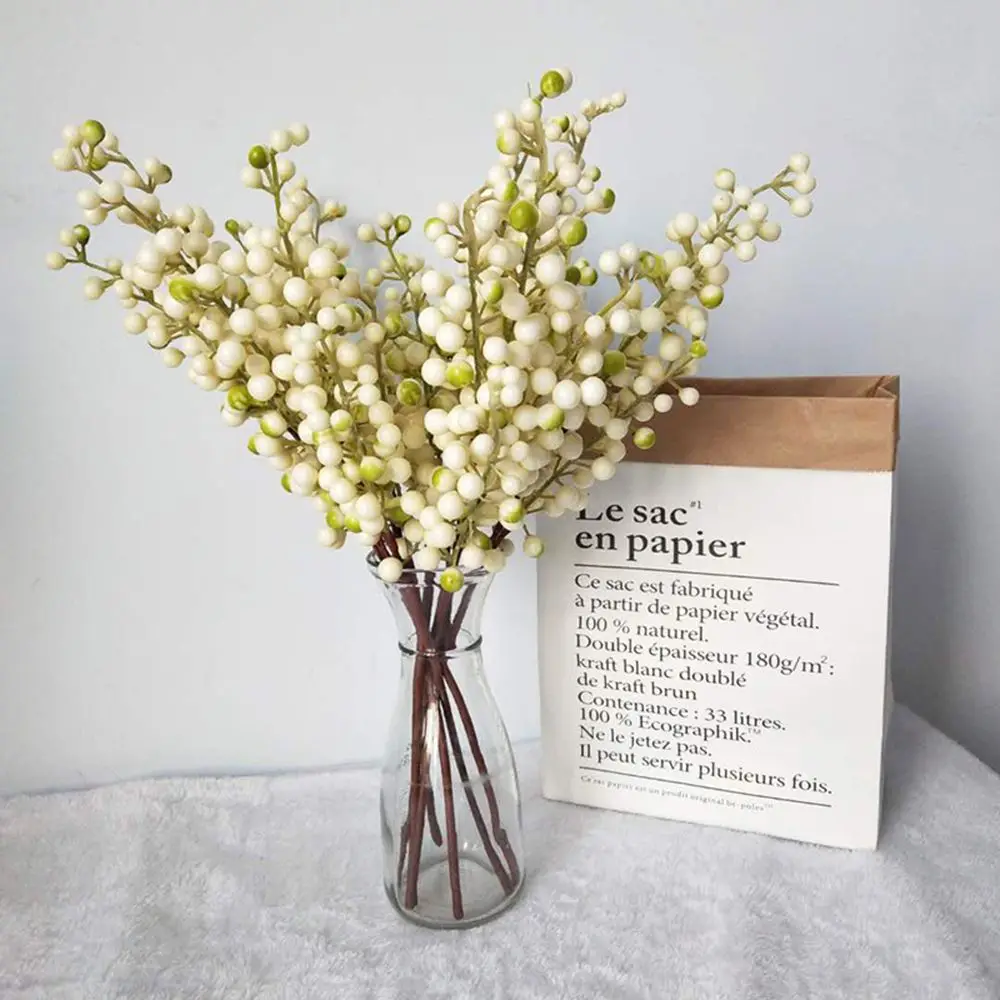 Bacca 5 رؤساء احتفالي السنة الجديدة شجرة حفلة عيد الميلاد الديكور زهرة اصطناعية التوت زهرة وهمية