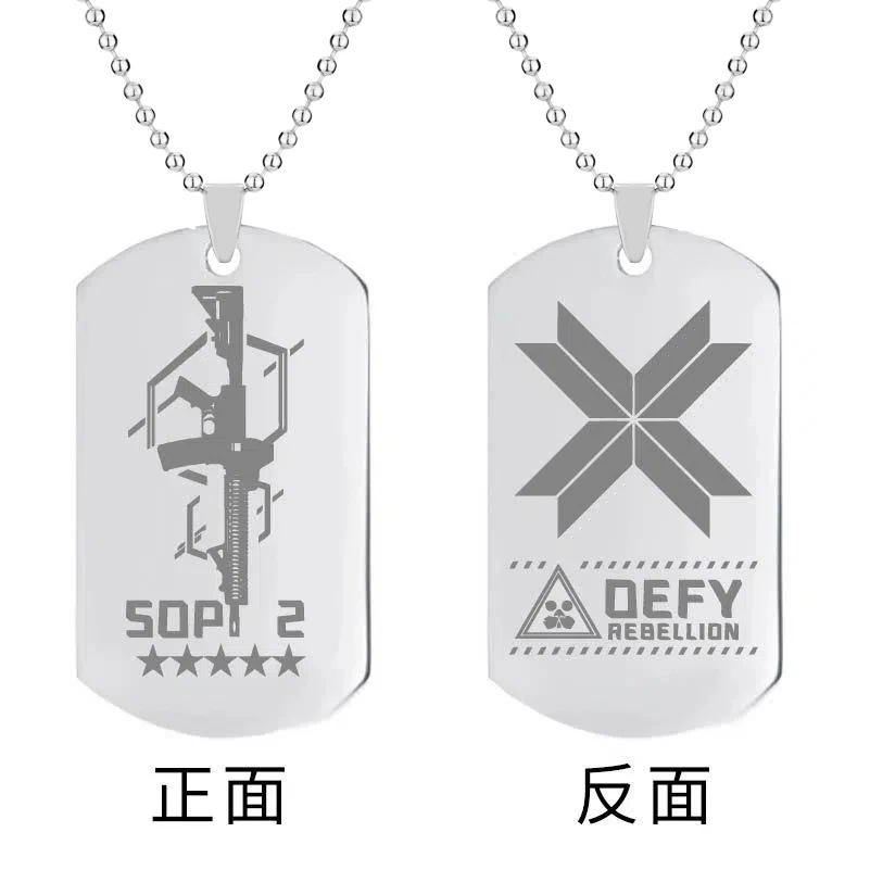 Girls Frontline Necklace for Women UMP45 Necklaces Man Trend Neck HK416 Pendant Silver Color Fashion Titanium Couples Party Gift view 4