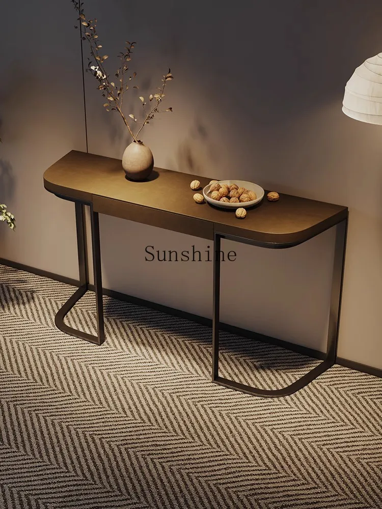 New Chinese-style entrance table art ultra-narrow wall solid wood homestay hotel