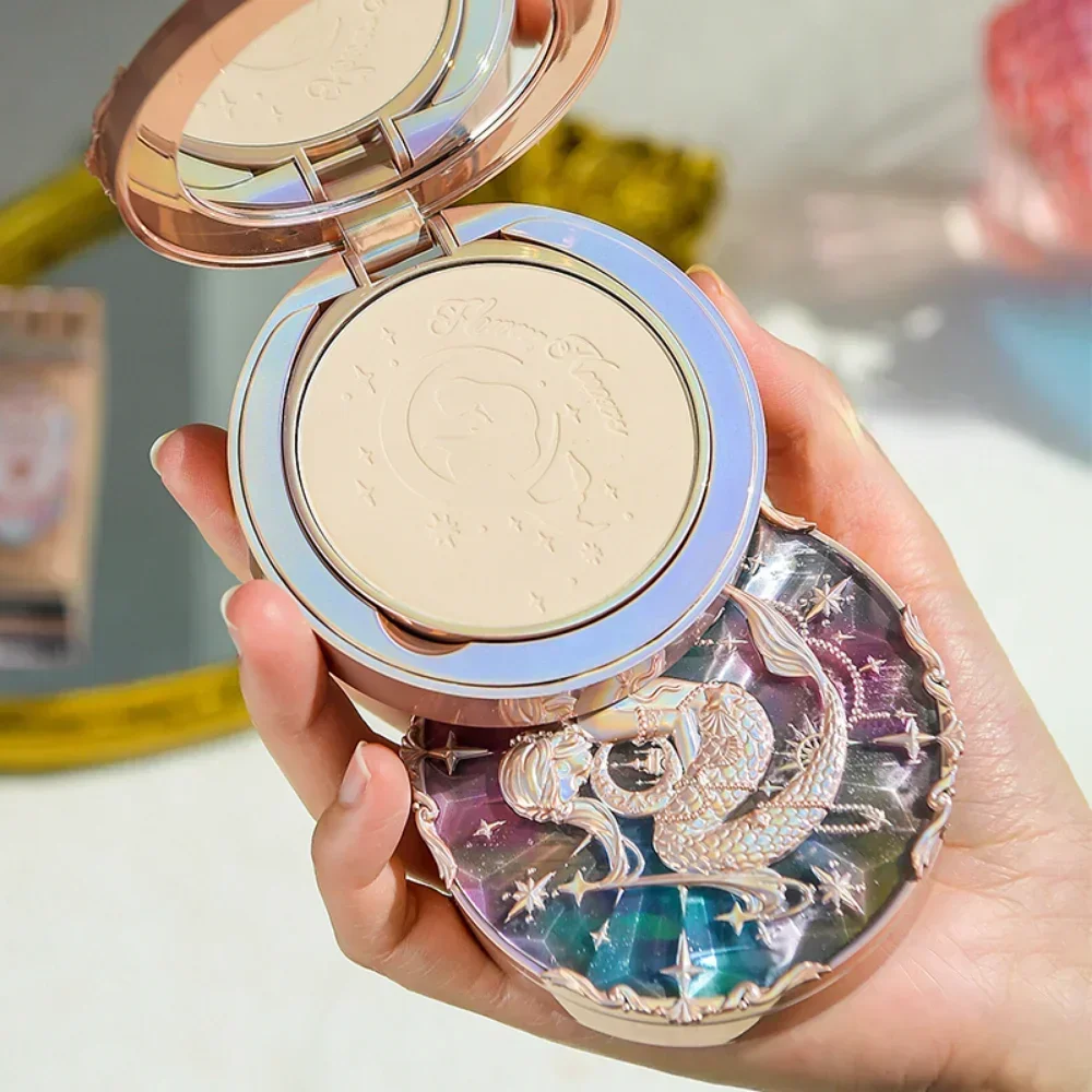 플라워 노우즈 문라이트 머메이드 프레스드 파우더 페이스 메이크업 세팅 파우더 투명 매트 영양 공급 브라이트닝 메이크업 화장품