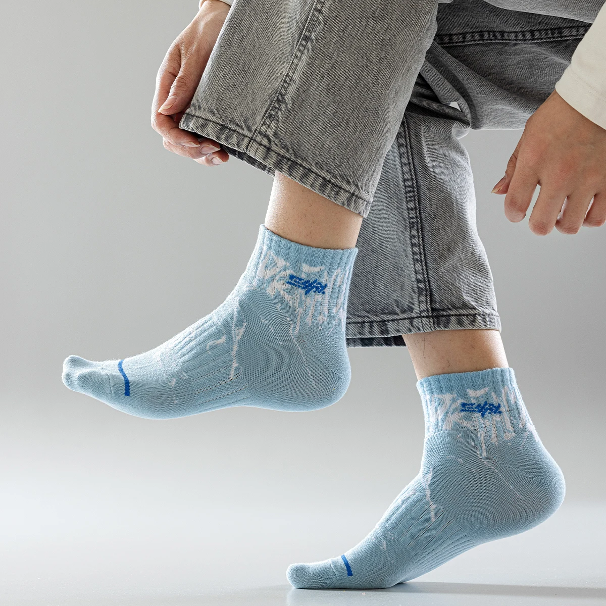 Calcetines cortos con letras Tie Dye para hombre y mujer, medias largas y cortas de estilo coreano, ideales para trotar, la escuela gitana y dormir, novedad, 3 pares