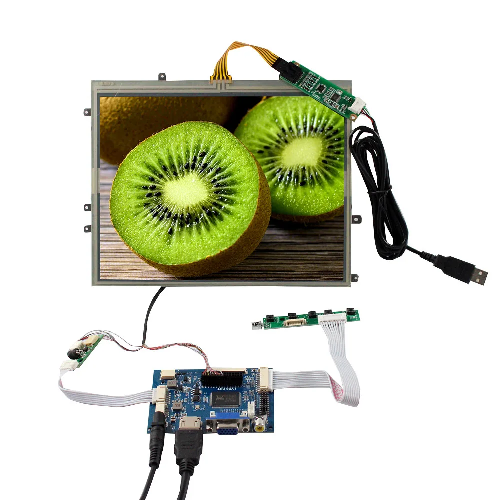 

9.7" 1024x768 4:3 Resistive Touch Panel LCD Screen HD VGA 2AV Controller Board