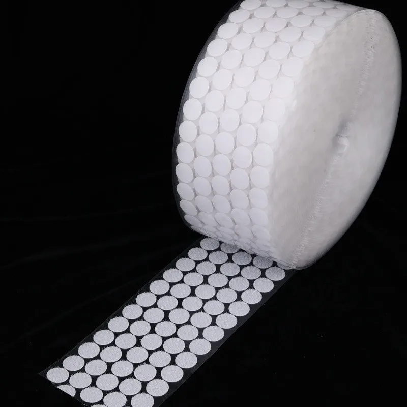 100 pares 10/12/15/20/25/30mm Auto-Adesivo Gancho e Loop Fastener Tape Dots Adesivo Branco Preto Bebê Rodada Fita Forte Cola DIY