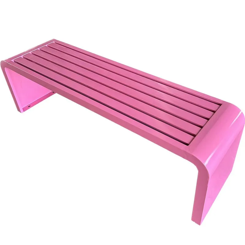Park chair, outdoor backrest bench, community flower garden wrought iron seat, leisure area preservative wood bench