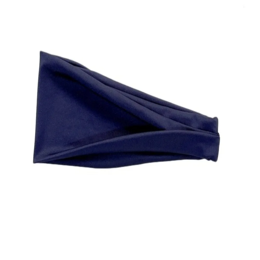 Stretch Fabric Sports Headband Wide Band Sweat Absorbent Workout Headband Soft Touch Twisted Design Head Wrap Running Training
