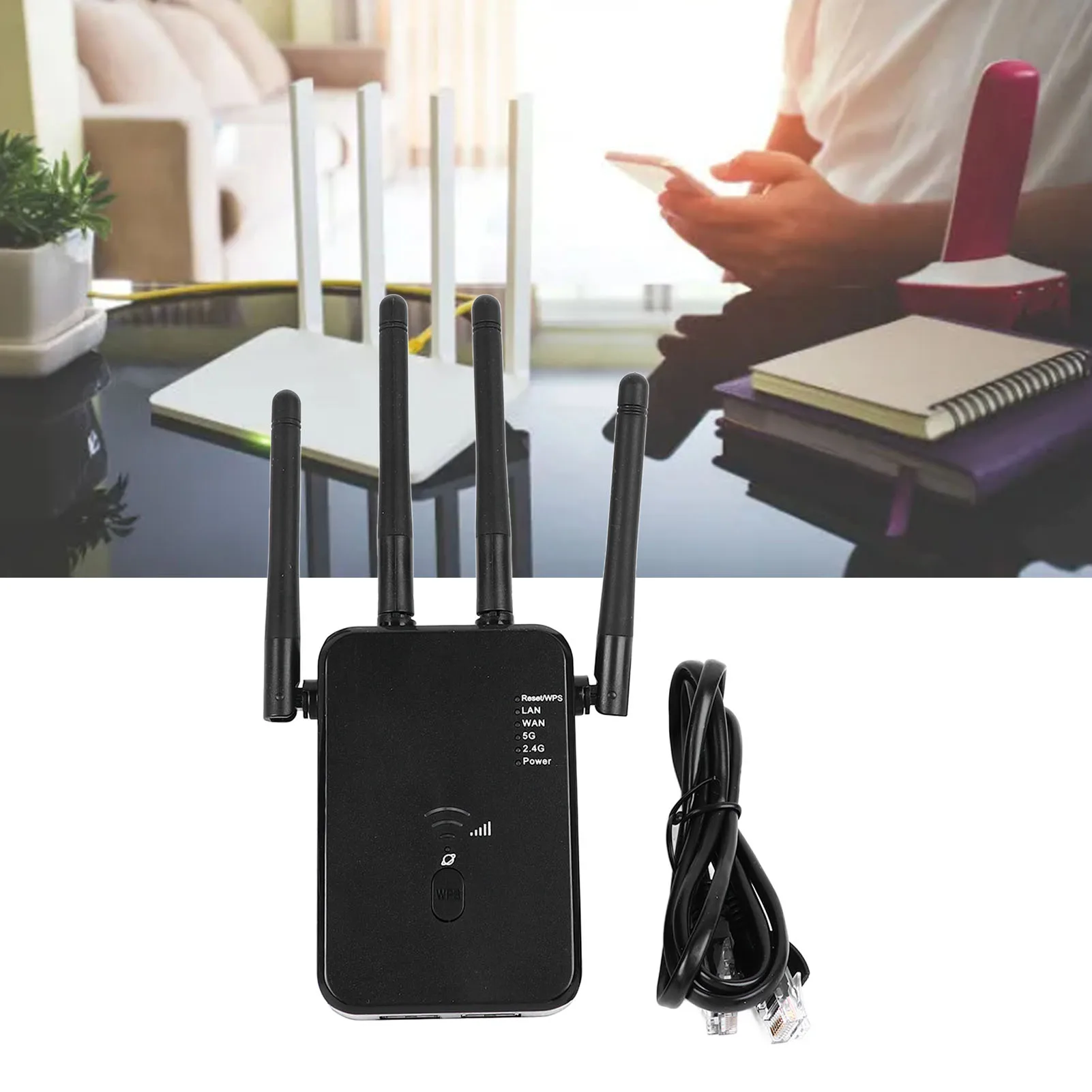 WiFi Signal Amplifier 1200Mbps High Power Stable Network Connection WiFi Extender Signal Booster WiFi Router Signal Amplifier
