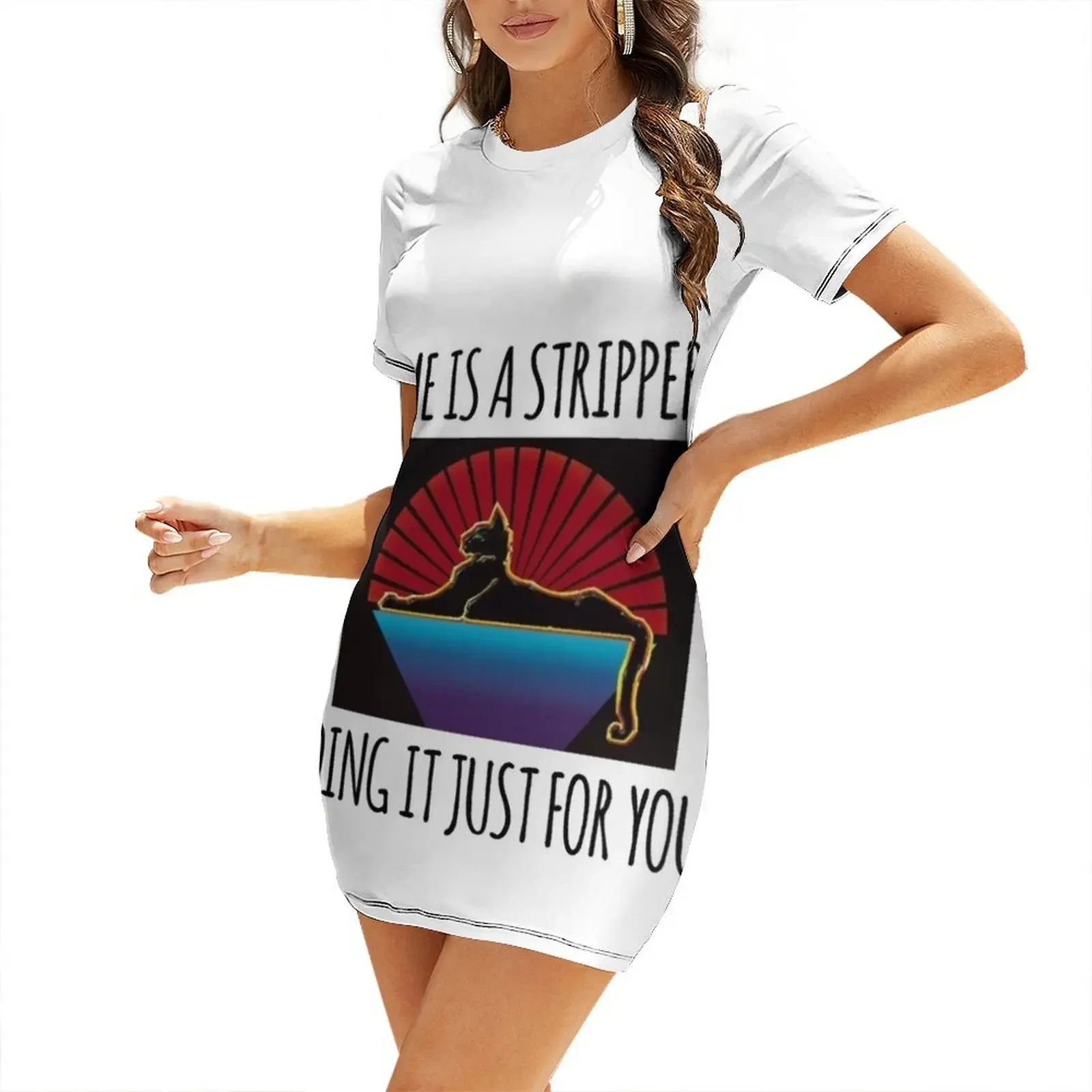

Cats Down Under The Stars Short-Sleeved Dress Women's long dress Women's summer dress wedding dresses for parties