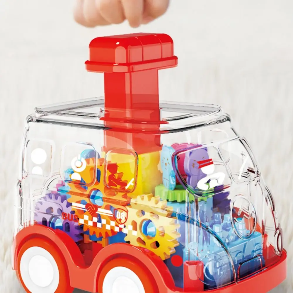 Drücken Getriebe Auto Zurückziehen Junge Blinkende Transparente Elektrische Auto Spielzeug Tiere Auto Bunte Kinder Trägheit Auto kinder Spielzeug