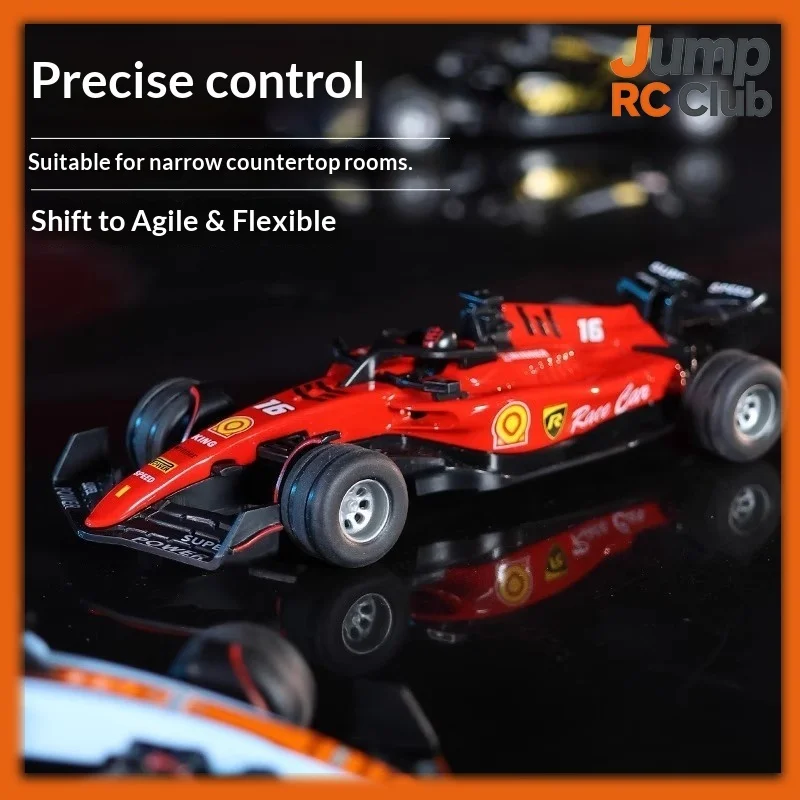 

1:64 Mini RC Car Alloy Model LED Light Adjustable Speed Formula Racing Car for Kids Remote Control Toy Indoor Outdoor Gift New