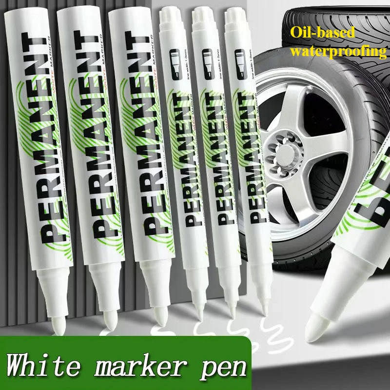 

10/12 pcs white waterproof marker pen DIY graffiti paint car tire oil-based 1.0/3.0mm marker pen