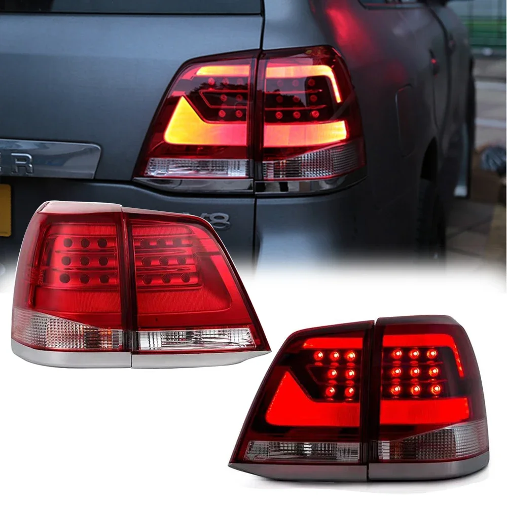 Pop Car TailLights For Land Cruiser 2007-2015 LED Auto Taillights Assembly Upgrade Newest Style Design Blink Signal Lamp Acc