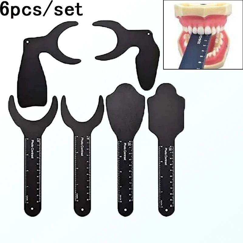 6Pcs/set Dental Photo Contrast Black Background Board Autoclavable Dental Orthodontic photography background board Tool